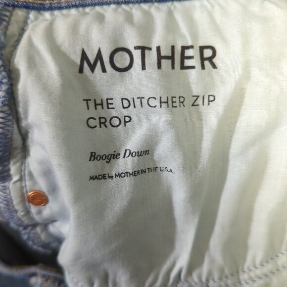 Mother Jeans Women's 31 Blue The Ditcher Zip Crop In Boogie Down Denim - Picture 14 of 15